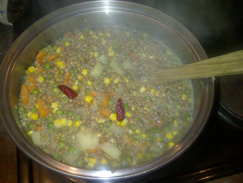 Add the salt once the lentils become tender but not yet mushy